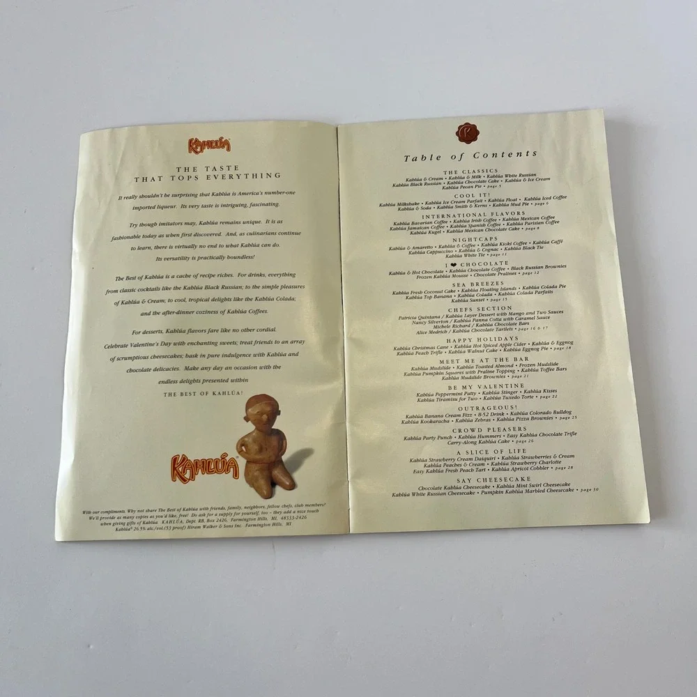 The Best of Kahlua A Guide to Food and Entertaining Recipe Booklet Vintage
